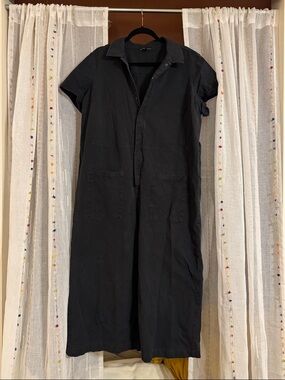 Universal Standard Black Short-Sleeve Jumpsuit Romper